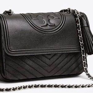 TORY BURCH Fleming Distressed Flap Shoulder/Crossbody Bag